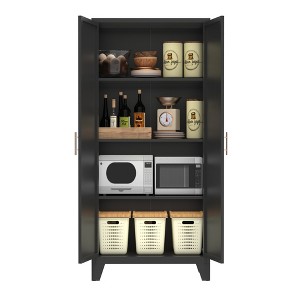 TiramisuBest 61'' 2-Door Metal Storage Cabinet with Adjustable Shelves,Versatile Cabinet for Bedroom & Living Room, White - 1 of 4