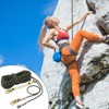 VEVOR Vertical Lifeline, 150ft (45.7m) Outdoor Climbing Rope 30KN Breaking Tension, Static Rock Climbing Rope with Steel Snap Hooks, Black & Yellow - 2 of 4