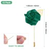 Unique Bargains Mens Golden Leaf Rose Lapel Boutonnieres Pin for Wedding 12 Pcs - 3 of 4