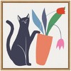 Kate & Laurel All Things Decor 22"x22" Sylvie Cat Vase 6 Framed Canvas by Hannah Beisang Natural - 2 of 4