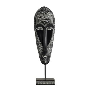 NotArt Handcrafted Indigenous Indigenous Mask Sculpture - Bohemian Wall Decor for Home, Office | Unique - 1 of 4