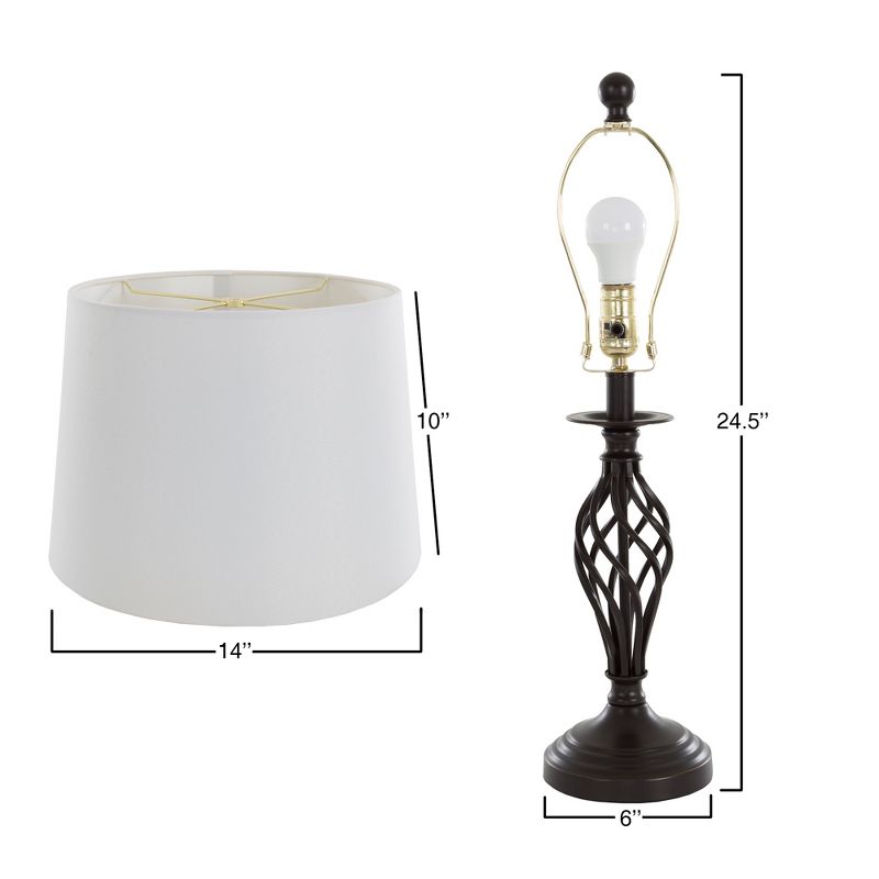Table Lamps and Floor Lamp Spiral Cage Design Set of 3 (3 LED bulbs included) - Yorkshire Home, 3 of 7