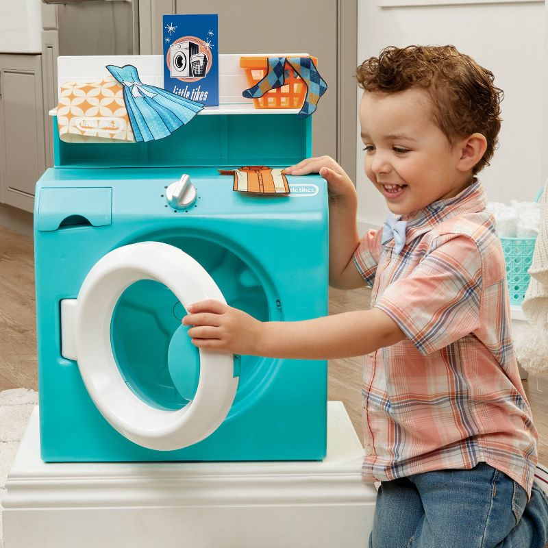 Little Tikes Retro &#8216;50s Inspired Washer Dryer Realistic Pretend Play Laundry Washing Machine Appliance, 4 of 9