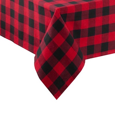 black and red tablecloth