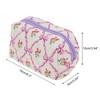 Unique Bargains 1 Pc Cartoon Print Bow Rose Style Drawstring Makeup Bag for Vacation Polyester - 2 of 4