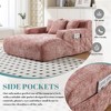 NicBex Modern Lazy Sofa Chair with Armrests and 3 Pillows, Comfy Chenille Sofa Bed with Side Pocket for Living Room, Pink - 4 of 4