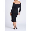 ELOQUII Women's Plus Size Off Shoulder Textured Dress - 3 of 3