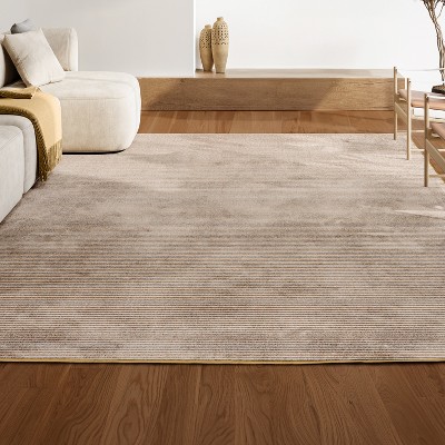 JONATHAN Y Cole Modern Minimalist Pinstripe High-Low Area Rug