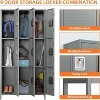 Aobabo Metal Lockers for Employees School Office Gym Home lockers Storage,9 Doors Lockers with 18 Hooks,Black, Assembly Required - 4 of 4