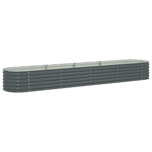 vidaXL Garden Raised Bed 157.5"x31.5"x17.3" Galvanized Steel Gray - 1 of 4