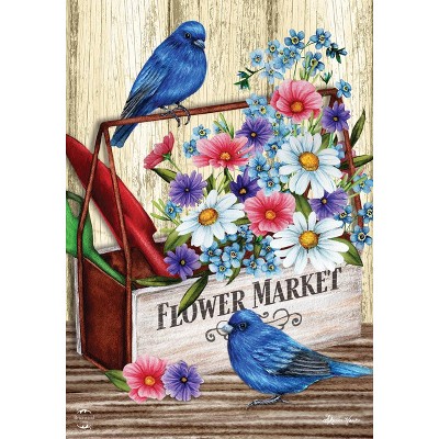 Briarwood Lane Flower Market Spring House Flag Primitive Birds 28 : Target