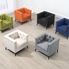 Arm Chairs with Linen Fabric,Mid Century Accent Arm Chairs Comfy Reading Lounge Club Armchair,Accent Single Sofa Chair with Arms-Cuddlewood - 3 of 4