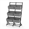 Wikineon 6-Pack Double Row Sorting Hamper in Grey: Multi-Compartment Laundry Organizers for Efficient Clothes Separation, Space-Saving Design Ideal - 4 of 4