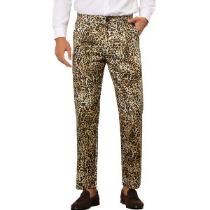 INSPIRE CHIC Men's Regular Fit Animal Printed Pants - 1 of 4