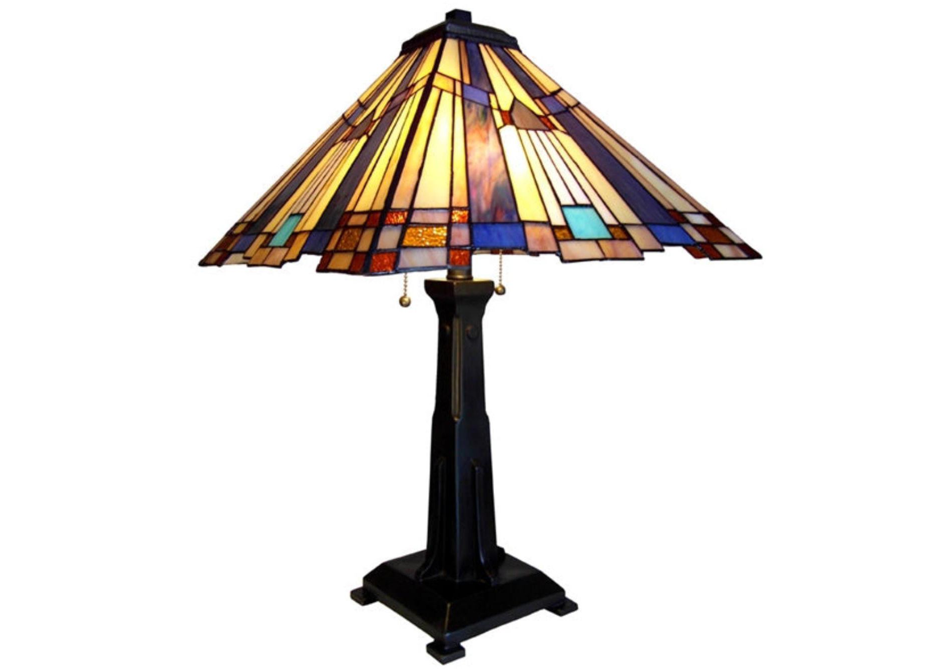 Chloe Lighting Flare Tiffany-style 2 Light Mission Table Lamp 15" Shade