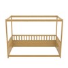 CAVINAS Twin/Full Size Canopy Floor Beds with Guardrails for Kids,Wooden Canopy Toddler Bed,Floor Bed Frame for Girls,Boys,Box Spring Required - 2 of 4