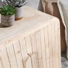 TiramisuBest 59'' Farmhouse Curved Vintage Storage Sideboard with Large Wooden Handles,Vertical Wood Grain Carving and Adjustable Shelves - 4 of 4