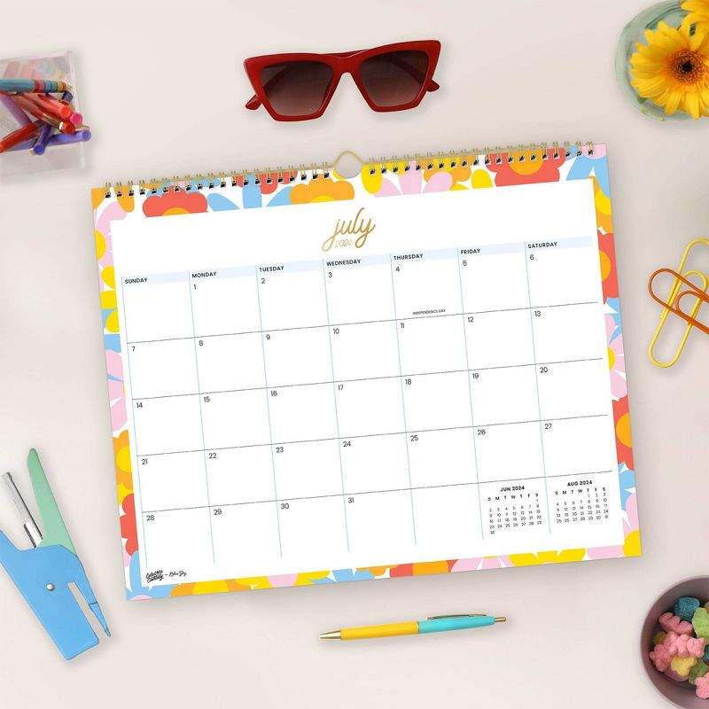 Color Me Courtney for Blue Sky June 2024- July 2025 Monthly Wall Calendar 12&#34;x15&#34; Daisy Burst, 3 of 5