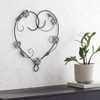 Brewster Aquilla Heart Metal Wall Art: Iron Floral Romance, Silver Accents, Vertical Display, 18.5x20" - 3 of 4