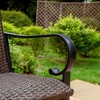 Rattan/Steel Patio Dining Arm Chairs - Captiva Designs: Weather-Resistant, Ergonomic, 2-Pack - 4 of 4