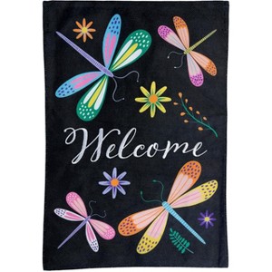 Colorful Dragonflies Spring Burlap Garden Flag Welcome 12.5"x18" Briarwood Lane - 1 of 4