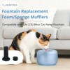 Nispira Lite Fountain Replacement Foam/Sponge Mufflers Compatible with Lite 2.5L/84oz Cat Water Fountain, 12 Sets - 2 of 4