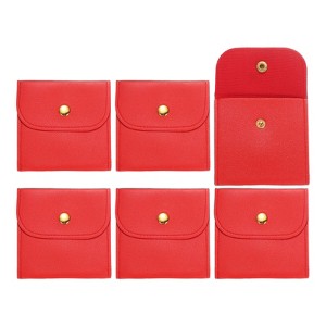 Unique Bargains PU Leather Soft Mini Jewelry Storage Pouches 6 Pcs - 1 of 4