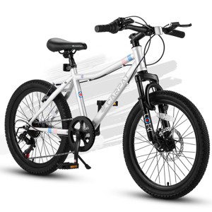 RISOKEYS 20 Inch Kids' Bike - Mountain Bike for Ages 8-12 Years Old Boys & Girls,7 Speed Kids' Bicycles, Front Suspension Disc U Brake - 1 of 4