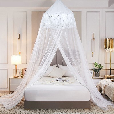 YEERSWAG Elegant Princess Bed Curtain Net Round Floral Mosquito Net For Single to King Size