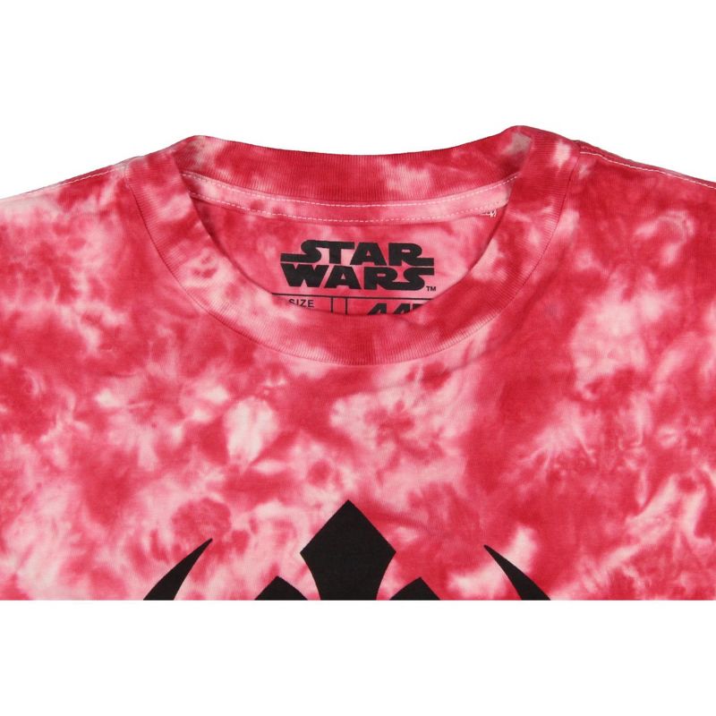 Star Wars Boys Rebel Alliance Symbol Tie Dye Red White Black T-Shirt Kids, 3 of 5
