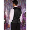 INSPIRE CHIC Men's V-Neck Disco Party Shiny Sequins Waistcoat with Bowtie - 3 of 4