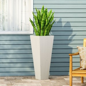 Okak 24.75"/28.5"/32.5" H*13"W Tapered Planter Pot with Drainage Tray Large Indoor/Outdoor Plant Pot for Trees & Floor Plants - 1 of 4