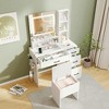 Resenkos Dressing Desk - 3 Color Lighting Modes, Hair Dryer Stand, Vanity Table - White - 4 of 4