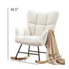 FONTOI Rocking Chairs, Upholstered Glider Rocker with Widen Curved Armrests, Rocking Armchair with High Backrest for Home, Beige, 27.5"*38.5"*36.2" - 2 of 4