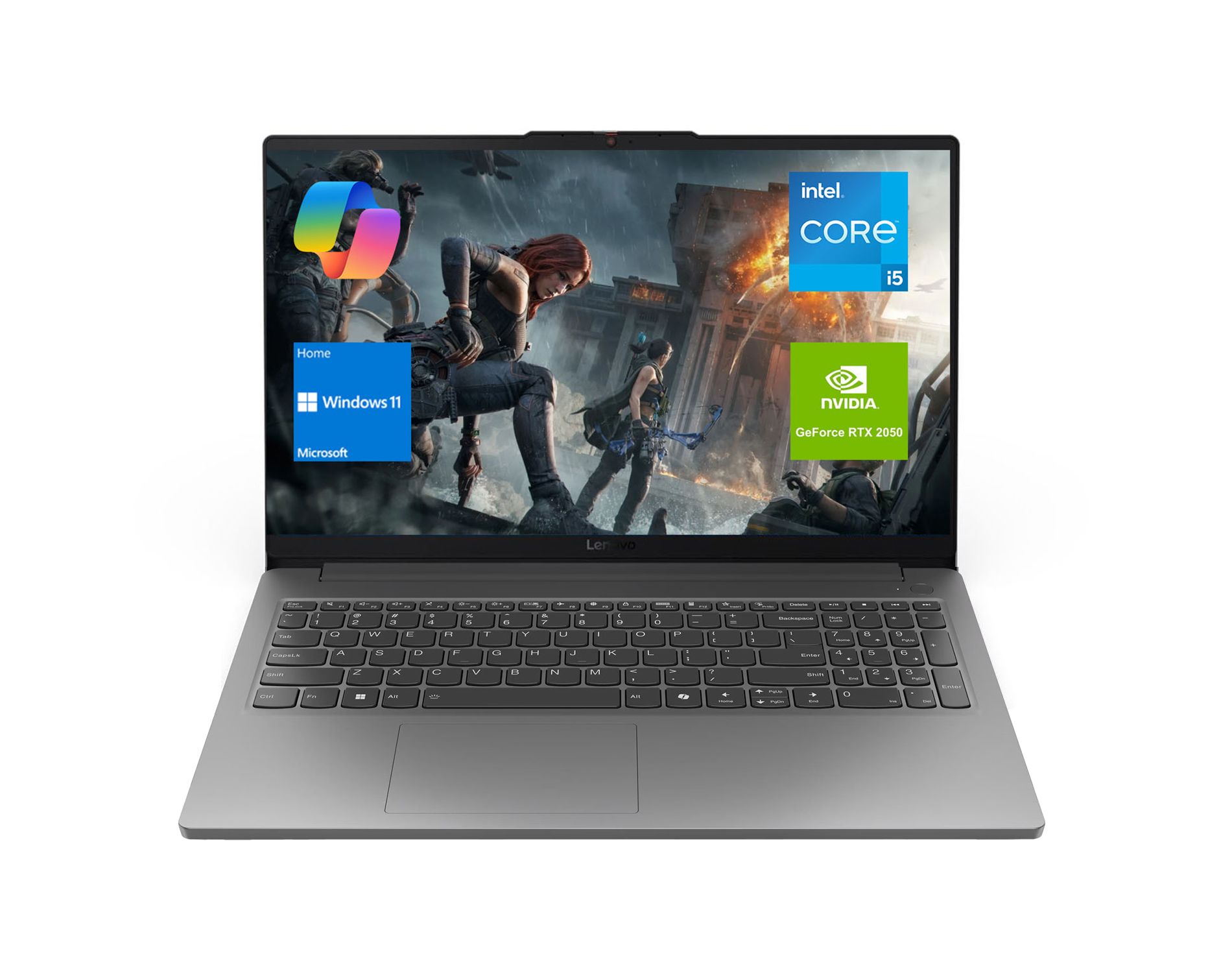 Lenovo LOQ 15.6" FHD 144Hz Gaming Laptop, Core i5-12450HX, RTX 2050, 12GB DDR5, 512GB SSD, Windows 11 Home, Grey