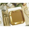 Juvale 48-Pack Disposable Metallic Gold Foil Paper Square Plates Party Supplies 9-Inch - 3 of 4