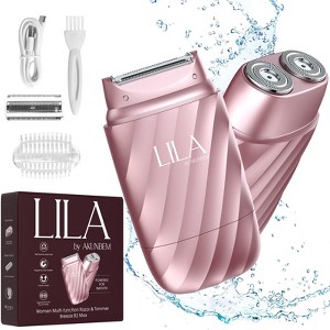 LILA by AKUNBEM Breeze B2 Max Women's Painless 3-in-1 Multi-Function Body & Facial Shaver - Hypoallergenic, Waterproof, USB Rechargeable - 1 of 4