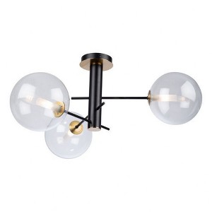 Artcraft Lighting Aurelia 3 - Light Semi-Flush Mount in  Matte Black/Brass - 1 of 4