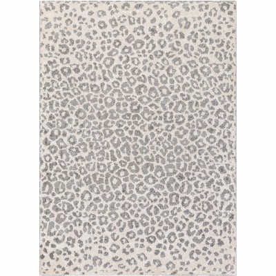 Hauteloom Beige Liversedge Leopard Print Area Rug