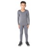 Everyday Kids Thermal Underwear Set – Long Johns Base Layer Top & Bottom, Microfleece, Moisture-Wicking, Cold Weather Wear, Dark Gray - 2 of 4