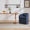 Set of 1 Fabric Chenille Upholstered Dining Armchair,Swivel Dining Chair with Universal Wheels,Curved Back Kitchen Dining Room Chair-Coolbibila - 2 of 4