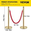 Vevor Velvet Ropes and Stanchion Post with Ball Top for Crowd Control Barriers - 2 of 4