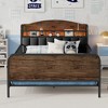 JUJABU Kids Metal Platform Bed Frame with Upholstered Headboard and Storage Shelf - 3 of 4