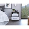 NicBex 16"Wide Nightstand with 2 Drawers Farmhouse Wooden Side Table with Open Storage Shelf for Bedroom,Living Room - 4 of 4