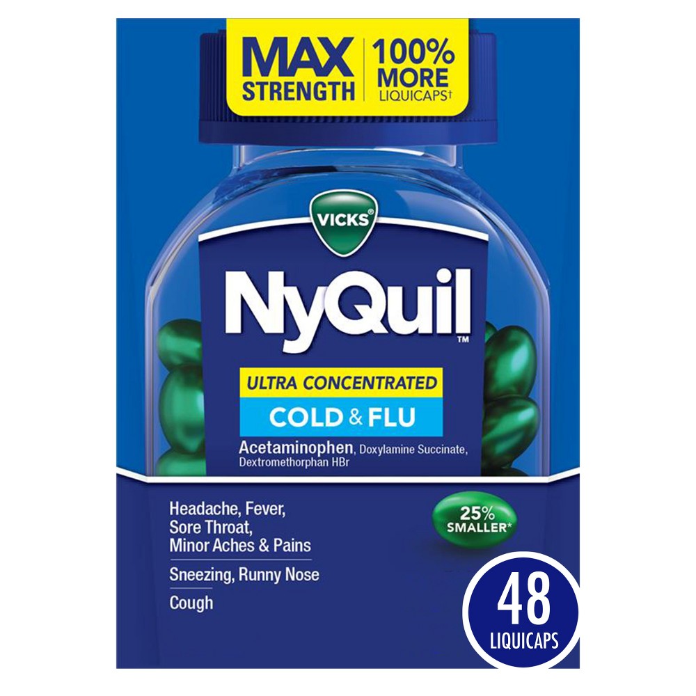UPC 323900031111 product image for Vicks NyQuil Ultra Concentrated Cold & Flu Medicine LiquiCaps - 48ct | upcitemdb.com