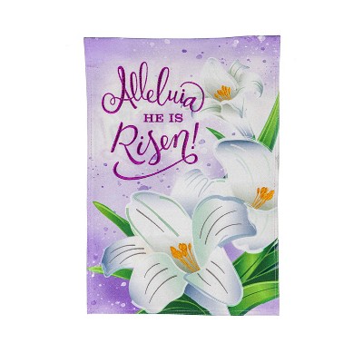 Alleluia He is Risen Garden Linen Flag