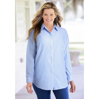 Woman Within Perfect Long Sleeve Shirt