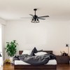 Parrot Uncle 52" Industrial Matte Black Indoor Reversible Ceiling Fan - 4 of 4