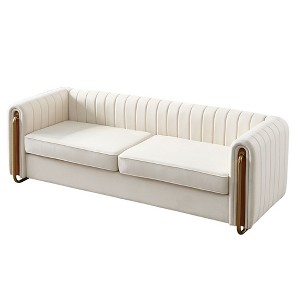 NicBex 84.25 Inch Velvet 2-Seat Sofa with Metal Legs for Living Room,Apartment,Bedroom - 1 of 4