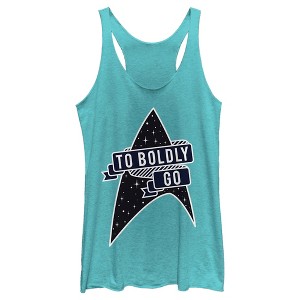 Women's Star Trek To Boldly Go Starfleet Racerback Tank Top - 1 of 4